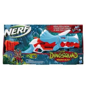 Nerf DinoSquad Tricera-blast Blaster Break-Open 3Dart Loading12Nerf Darts